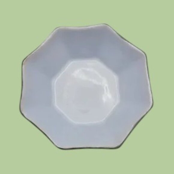 Vintage Faenza Garafano Pottery Octagonal Bowl w/Spoon Made in Italy - Picture 3 of 10